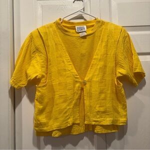 Vintage Barbara Gerwit Yellow Short Sleeve T-shirt Vest - Size Small